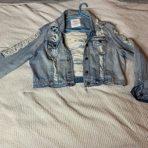Distress denim jacket
